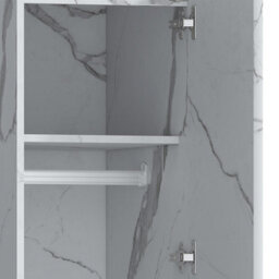 Zita Compact 1-Door Wardrobe In White Marble Effect - Bedroom Storage, (L) 50Cm X (W) 37.5Cm X (H) 180Cm, Stylish And Space-Saving - thumbnail 8