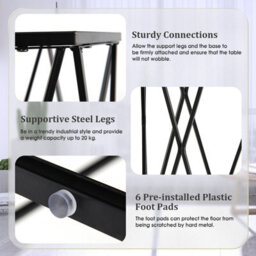 Costway Hexagonal Glass Coffee Table Metal Frame Sofa Side Table Modern End Table - thumbnail 6