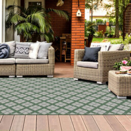 Homeart Outdoor Rugs Easy Cleaning Area Rugs For Balcony,garden,picnic,uv Weather Resistant Green Cream, 140 X 200 Cm - thumbnail 3