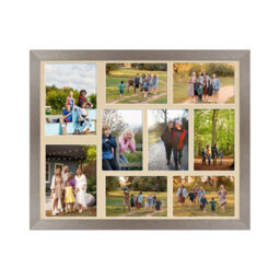 AK Frames 20X16 Aluminum Modern Multi Photo Frame With Ivory Mount - Holds 9 Apertures (2X) 7X5, (7X) 6X4 Photos - thumbnail 1