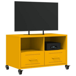 Berkfield Durable Tv Cabinet Mustard Yellow 68X39X43.5 Cm Steel - thumbnail 4