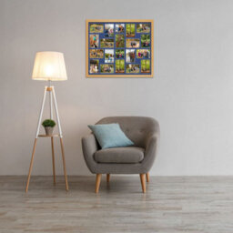 AK Frames 80X70Cm Country Pine Modern Multi Photo Frame With Blue Mount - Holds 20 Apertures (18X) 6X4, (2X) 4X4 Photos - thumbnail 3
