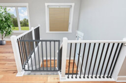 Safetots Chunky Wooden Screw Fit Stair Gate, Grey, 63.5Cm - 105.5Cm, Wood Baby Gate, Screw Fit Safety Barrier - thumbnail 9