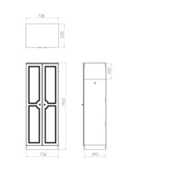 Vittoria Ready Assembled Contemporary Matt White Tall Double Wardrobe (H)1970mm (W)740mm (D)530mm - thumbnail 3