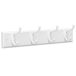 Songmics Coat Rack, Wall-Mounted Coat Hook, 4 Dual Metal Hooks, For Coats,bags,white - thumbnail 3