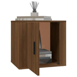 Berkfield Bedside Cabinet Brown Oak 50X39X47 Cm - thumbnail 4