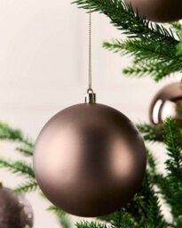 Werchristmas Set Of 9 Shatterproof Baubles, Mocha, 10 Cm - thumbnail 5