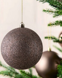 Werchristmas Set Of 9 Shatterproof Baubles, Mocha, 10 Cm - thumbnail 3