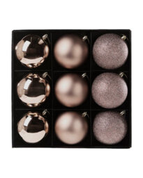 Werchristmas Set Of 9 Shatterproof Baubles, Mocha, 10 Cm - thumbnail 1
