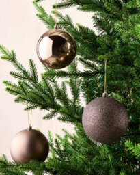 Werchristmas Set Of 9 Shatterproof Baubles, Mocha, 10 Cm - thumbnail 2
