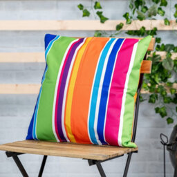 icon Indoor And Outdoor Waterproof Filled Cushion Set Of 2 Technicolour Stripe - thumbnail 2