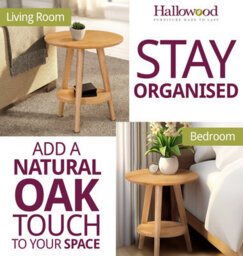 Hallowood Furniture Waverly Small Round Side Table With 3 Legs And Shelf (Pair) - thumbnail 4