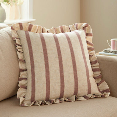 Wylder Connie Square Striped Polyester Filled Cushion, Clay Pink, 45 X 45Cm - image 1