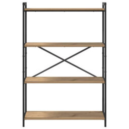 Berkfield Bookcase Artisan Oak 80 X 30 X 118 Cm Engineered Wood - thumbnail 5