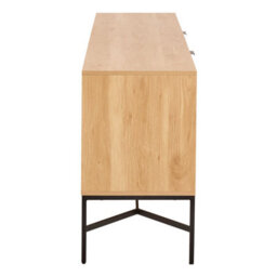 Wyld Haus Brisbane Slatted Natural Oak Sideboard 2 Doors 2 Shelves - thumbnail 6