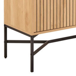 Wyld Haus Brisbane Slatted Natural Oak Sideboard 2 Doors 2 Shelves - thumbnail 8