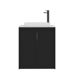Royal Bathrooms Royal Bathroom Elmore 700mm Matt Nocturne Black Freestanding Countertop Bathroom Vanity Unit 2 Door With Qubix Basin - thumbnail 7