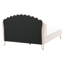 Beliani Bed Velvet Ambillou 160 X 200 Cm (Eu King Size) Light Beige - thumbnail 6