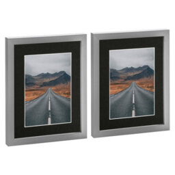 "Nicola Spring Photo Frames With 5"" X 7"" Mount - 8"" X 10"" - Grey/black - Pack Of 2" - thumbnail 1