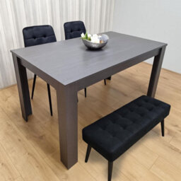 Kosy Koala Modern Dark Grey Dining Table Set With 2 Black Velvet Chairs And 1 Black Bench - thumbnail 6