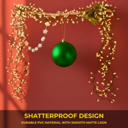 Shatchi 20Cm Dark Green Mat Christmas Bauble - Premium Bauble & Home Décor Ornament - thumbnail 5