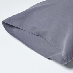 Homescapes Dark Grey Linen Housewife Pillowcase, King - thumbnail 3