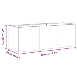 Berkfield Planter Anthracite 120X40X40 Cm Cold-Rolled Steel - thumbnail 9