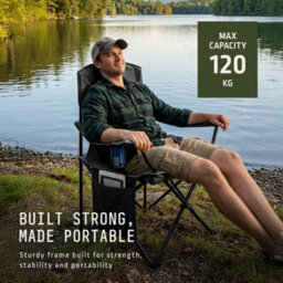 Voyager Pouch Folding Camping Chair 2-Pack, Lightweight With Pocket And Drinks Holder - Black - thumbnail 8