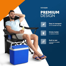 Voyager Pouch Folding Camping Chair 2-Pack, Lightweight With Pocket And Drinks Holder - Black - thumbnail 4