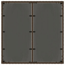 Berkfield Garden Table With Glass Top Brown 90X90X75 Cm Poly Rattan - thumbnail 7