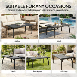 Outsunny 90 Cm Rattan Garden Coffee Table Wicker Outdoor Table Furniture - thumbnail 7