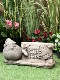 Stone Cast 'santa Stop Here' Garden Ornament/lawn Sign - thumbnail 6