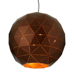 Orsina Large Coffee Finish Pendant Light, Geometric Steel Ceiling Fixture With Gold Interior, Metal Pendant Lighting - thumbnail 5