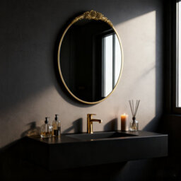 Artloge 60X80.5Cm Vintage Oval Mirror Fireplace Baroque Vanity Mirror Wall-Mounted - thumbnail 6