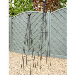 Poppy Forge Hampton 5Ft Obelisk - Garden Plant Support - Solid Steel - L36.7 X W33 X H152.4 Cm - Black - Finial Is An Additional Extra