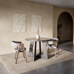 Furneo Belagio, Dark Oak Effect, Modern Round Extending Dining Table, 110Cm To 160Cm - thumbnail 4