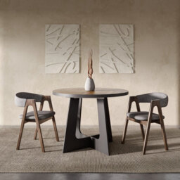 Furneo Belagio, Dark Oak Effect, Modern Round Extending Dining Table, 110Cm To 160Cm - thumbnail 7
