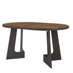 Furneo Belagio, Dark Oak Effect, Modern Round Extending Dining Table, 110Cm To 160Cm - thumbnail 3