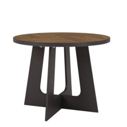 Furneo Belagio, Dark Oak Effect, Modern Round Extending Dining Table, 110Cm To 160Cm - thumbnail 2