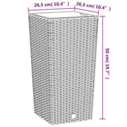 Berkfield Planter With Removable Inner Anthracite 11 / 26.5 L Pp Rattan - thumbnail 7