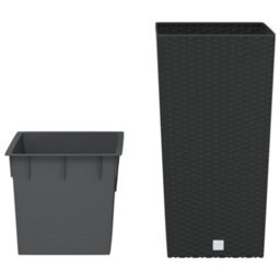 Berkfield Planter With Removable Inner Anthracite 11 / 26.5 L Pp Rattan - thumbnail 3