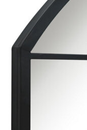 Mirroroutlet The Arcus Black Metal Framed Window Arched Wall Or Mantle Mirror 174Cm X 85Cm - thumbnail 5