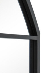 Mirroroutlet The Arcus Black Metal Framed Window Arched Wall Or Mantle Mirror 174Cm X 85Cm - thumbnail 4