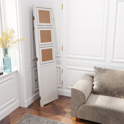 Gainoom 4-Panel Faux Linen Room Divider W/ Storage Bags Folding Privacy Screen W/ Hooks - thumbnail 4