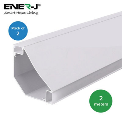 Ener-J Gypsum Led Cove Light 45 Degree Corner Aluminum Profile, 2 Meters, Pack Of 2