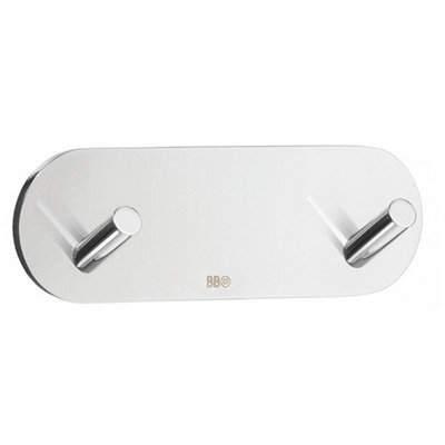 Beslagsboden - Design Double Hook Mini In Polished Stainless Steel Self-Adhesive