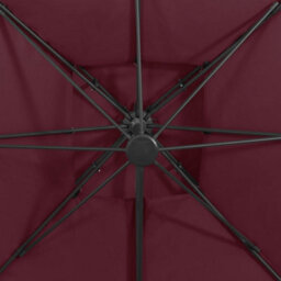 Walplus Cantilever Garden Parasol With Double Top 300X300 Cm Bordeaux Red - thumbnail 8