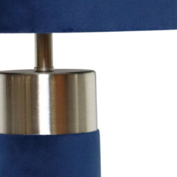 First Choice Lighting Set Of 2 Navy Blue Velour Velvet Table Lamps - thumbnail 3