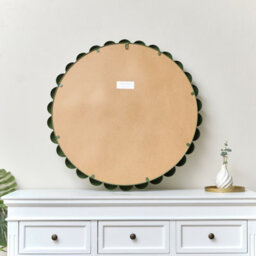 Melody Maison Large Round Olive Green Bobble Bobbin Wall Mirror 80Cm X 80Cm - thumbnail 5