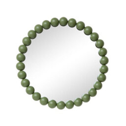 Melody Maison Large Round Olive Green Bobble Bobbin Wall Mirror 80Cm X 80Cm - thumbnail 8